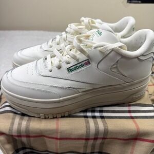 Reebok Club C Revenge Platform White Sneakers Shoes Women US 11.5 EUR 42.5